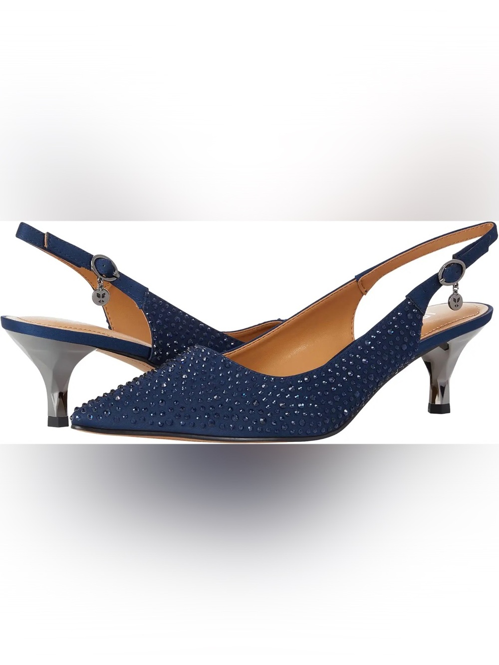 J.Renee Ferryanne Rhinestone Satin Slingback Pumps